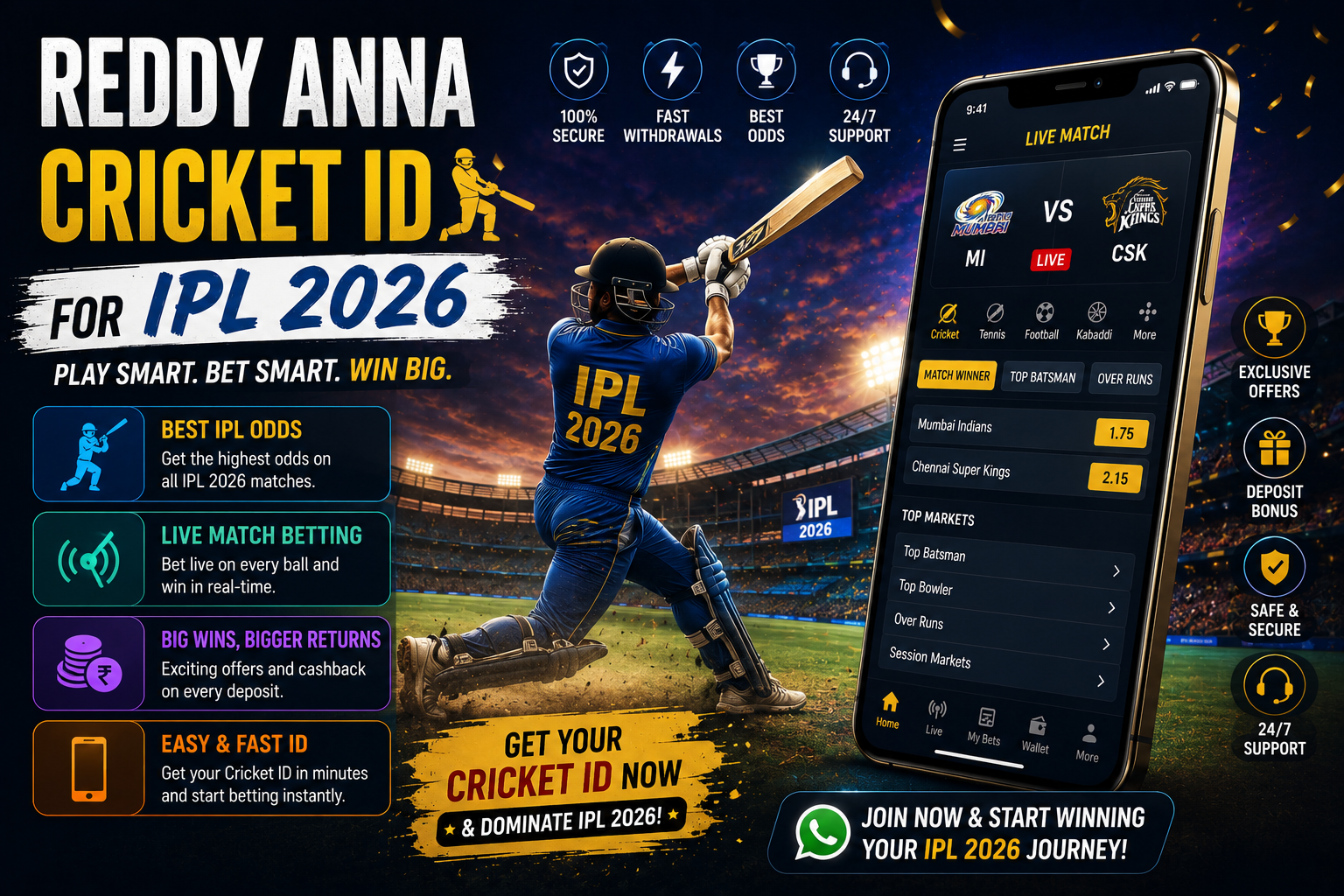 Reddy Anna Cricket ID for IPL 2026